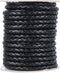 Beadthoven 10 Yards 5-6mm Black Round Folded Bolo Braided Imitation Leather Beading Cord Rope Necklace Chain PU Leather for DIY Handmade Necklace ...
