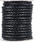 Beadthoven 10 Yards 5-6mm Black Round Folded Bolo Braided Imitation Leather Beading Cord Rope Necklace Chain PU Leather for DIY Handmade Necklace ...