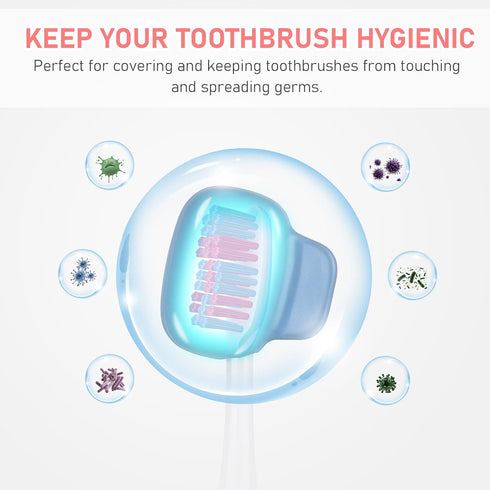 Toothbrush Covers Caps Family Pack:Tooth Brush Coveres Travel Case Protector Plastic Clip for Household Travel, Fits Electronic and Manual Toothbr...