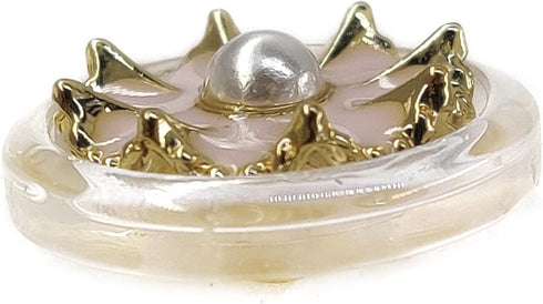 Clear Acrylic Pink Resin Flower Golden Metal Base Shank Buttons 20 Pcs - 18mm, 23/32"...