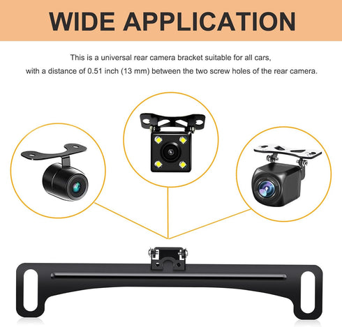 B-Qtech Universal Car Rear View Camera License Plate Bracket Reverse Rear Camera Mount Dash Cam Mirror Backup Camera Kit...