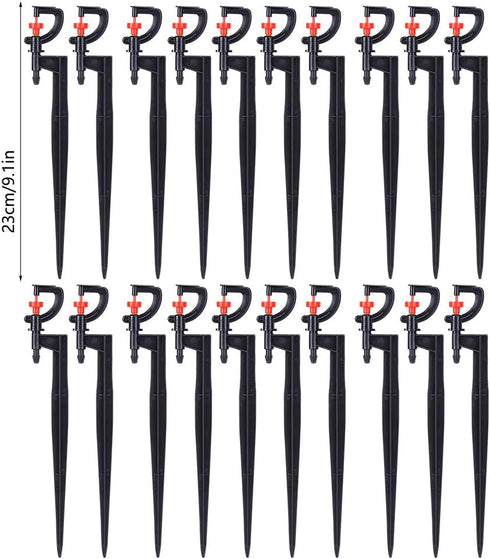 Jerliflyer 20pcs Micro Sprinkler Spray Nozzle, G?Type 360 Degree Rotation Sprinkler Watering Atomizing Spray Nozzle Garden Irrigation Sprinkler fo...