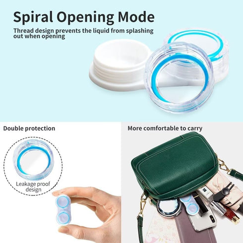 6 Pack Clear Contact Lens Case, Portable Contact Lenses Cases with Tweezers Remover Tool Solution Bottle Contacts Soak Storage Container Kit for T...