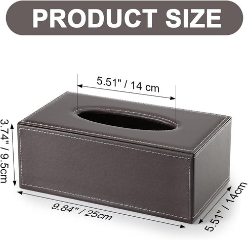 KINGFOM Rectangular PU Leather Tissue Box Cover - Facial Tissue Paper Napkin Holder for Bathroom, Home, Office, Car Automotive Decoration with Mag...