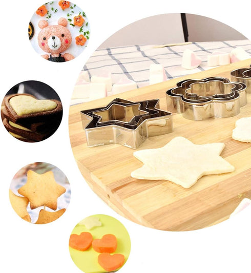 Heart Star Cookie Cutters Set, Valentine’s Day Heart Shaped Biscuit Cutters Stainless Steel Pastry Donuts Cutters with Storage Box...