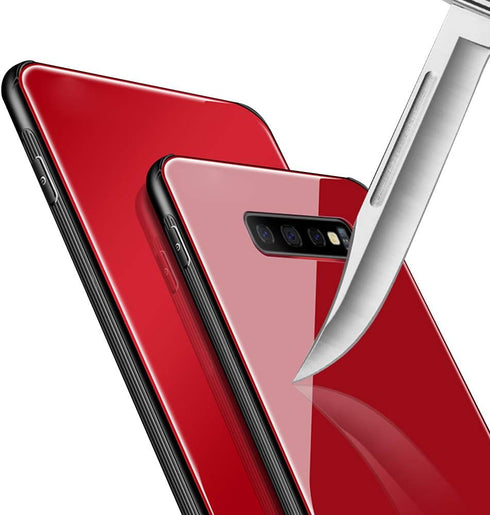 Case for Samsung S10 Plus,with Tempered Glass Quality Back,TPU Frame Hybrid Shell,Slim Covers,Anti-Drop...