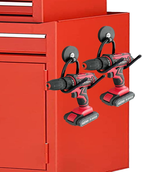 Pmsanzay 2 Pack Power Drill Tool Organizer Holder,Magnetic Tool Holders,Garage Tool Storage Rack,Heavy Duty Large Garage Magnet Utility Hooks with...