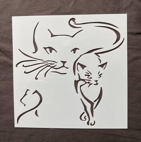 Cat Outline Reusable Stencils Custom Cut Drawing Stencil 6x6 inch...