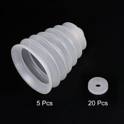 uxcell 5 Pcs Rubber Drill Dust Cover Collector, for Electric Hammer Impact Drill Ash Bowl, Device Tool Accessories, White...