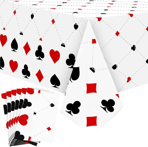 Breling 3 Pcs Casino Poker Themed Party Decorations Disposable Poker Tablecloth Las Vegas Theme Table Cover Casino Table Runner for Las Vegas Play...