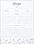 Outshine Premium Recipe Paper for 8.5" x 11" Recipe Binders, Farmhouse Design (50 Sheets) | Full Size Recipe Refill Pages for Binder | Recipe Card...