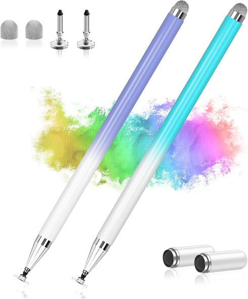 2 Pack Stylus Pens for Touch Screens, 2 in 1 Tip & Magnet Cap High Precision Universal Stylus Pencil for iPhone/iPad/Tablets/Samsung Galaxy All Ca...