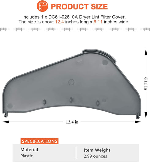 DC61-02610A Dryer Lint Filter Cover by Beaquicy - Replacement for Samsung Dryer