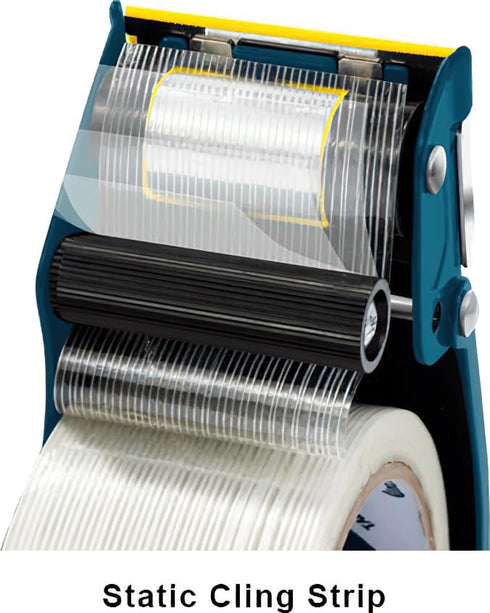 Excell ET-22606 Filament Tape Dispenser, Blue; 2"" Tape Roll Width, 3"" Core Diameter; Metal Construction; Retractable Safety Blade Cover...