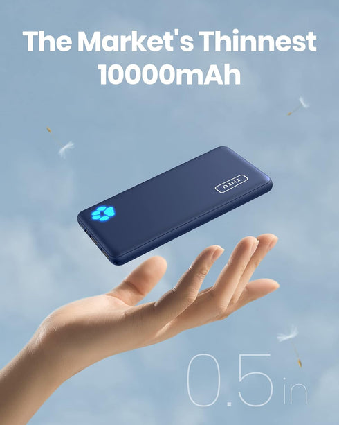INIU Portable Charger, USB C Slimmest & Lightest Triple 3A High-Speed 10000mAh Power Bank, Flashlight Battery Pack Compatible with iPhone 15 14 13...