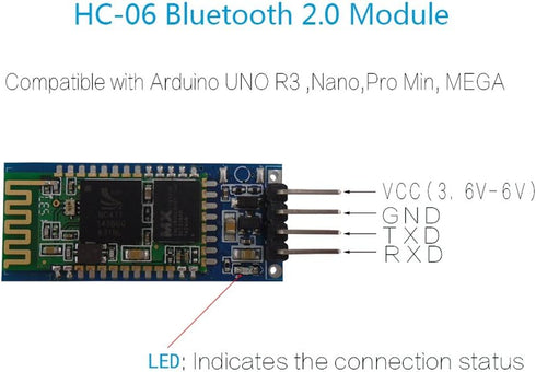 DSD TECH HC-06 Wireless Bluetooth Serial Transceiver Support Module Slave and Master Mode for Arduino + 4PIN Dupont Cable......