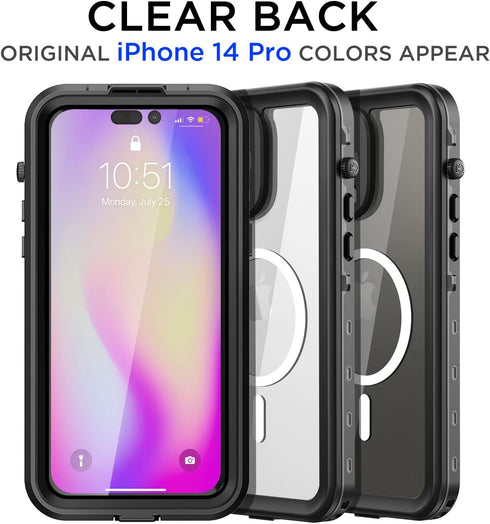 AICase for iPhone 14 Pro Case Waterproof, Compatible with Magsafe Magnetic Protective iPhone 14 Pro Phone Case, Water Proof Mag Safe Magnet Shockp...