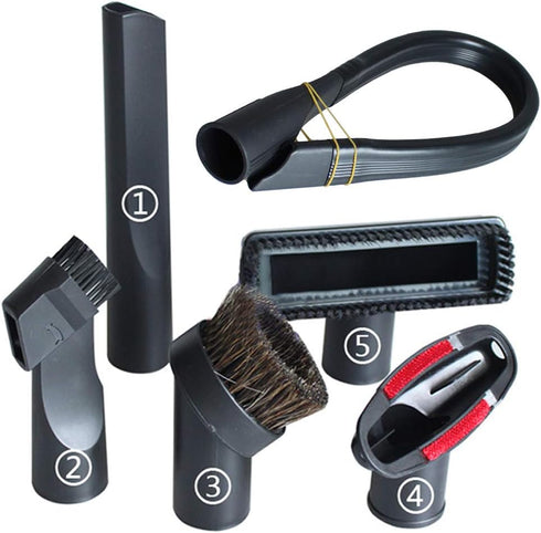 Vacuum Attachments 32mm (1 1/4 inch) Vacuum Accessories Brush Flexible Crevice Kit for Shop Vac Attachments 1 1/4 1 3/8,7 Packs...