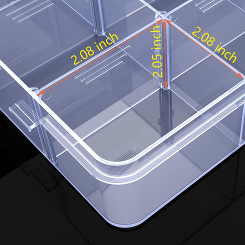 Large Clear Organizer Box,12 Grids Organizer Box with Removable Dividers for Jewelry,Bead Storage Organizer Box,Plastic Compartment Container for ...