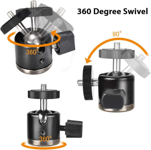 UTEBIT Mini Ball Head, Tripod Head with 1/4" hot Shoe, 360° Rotatable Ball Heads Camera Mount Adapter, Aluminium 20mm Ballhead Compatible with Tri...