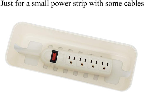 Changsuo Cable Management Box Small White, Extension Cord Organizer for Power Stripe Surge Protector Wire Management Concealer Cover Hider for Des...