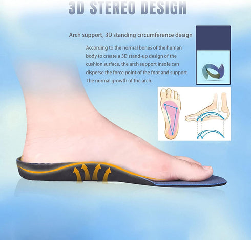 Arch Support Insoles for Women and Men Orthotic Plantar Fasciitis Pain Relief Relieve Flat Feet High Arch Foot Pain Apply to Sneakers or Work Boot...