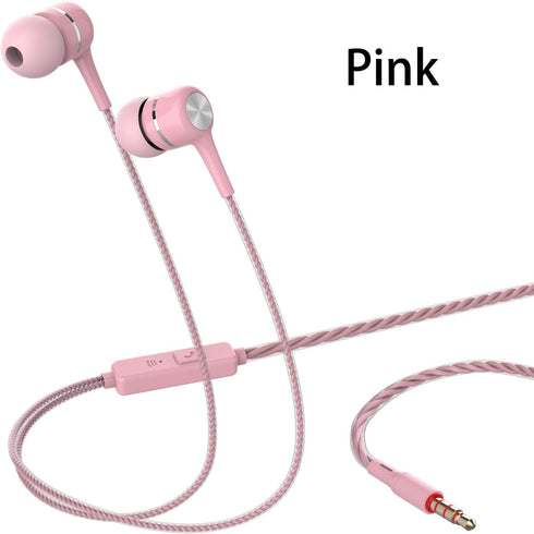 Heavy bass Earphone Color Call with Mic Stereo Earbud Headphones Mixed Colors (Black + White + Pink + Green 8 Pairs)...