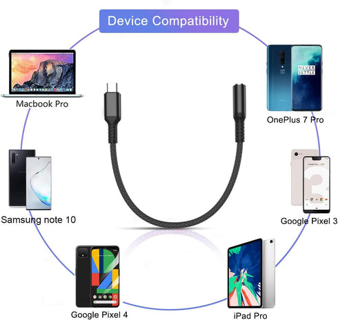 Elebase USB Type C to 3.5mm Adapter,1/8 Inch Headphone Jack Audio Aux Converter for Samsung Galaxy Z Fold Flip,S22 S23 S24,Note 10 20,Tab,iPhone 1...