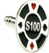 Poker Chip $100 Poker Gambling Casino Pair Cufflinks in a Presentation Gift Box & Polishing Cloth...