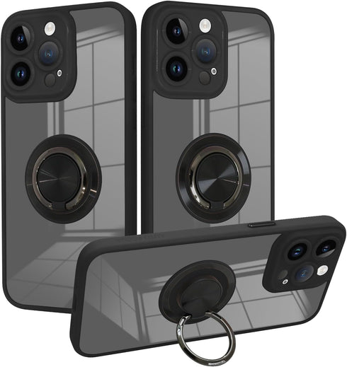 ZIYE for iPhone 14 Pro Max Phone Case with Ring with Full Camera Cover Protection for Women Girls Clear Case with 360 Degree Rotation Kickstand St...