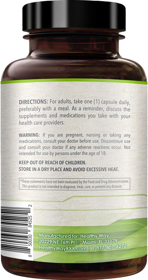 Healthy Way 500mg SAM-e Supplement - High Strength 500mg S-Adenosyl-L-Methionine Capsules for Joint Brain Liver and Mood Support - Non-GMO High Ab...