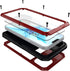 Heavy Duty Case for iPhone, Full Body Dustproof Dropproof Aluminum Alloy Case with Silicone Built-in Screen Protector (Red, for iPhone 13 pro max)...