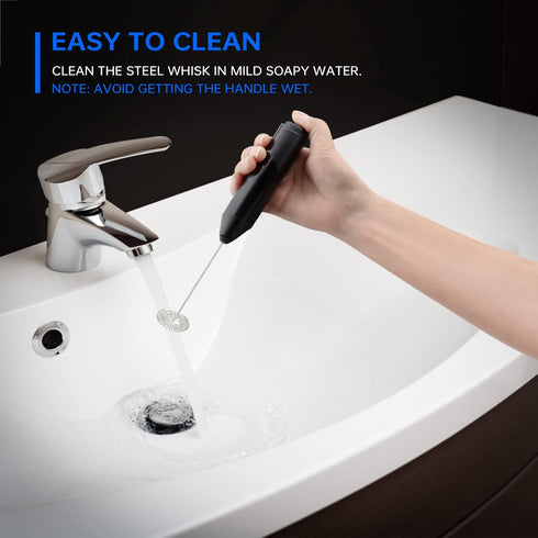 Milk Frother for Coffee Whisk Electric Milk Frother with Stainless Steel Holder, Durable Mini Mixer Electric Handheld, Milk Frother with Whisk for...