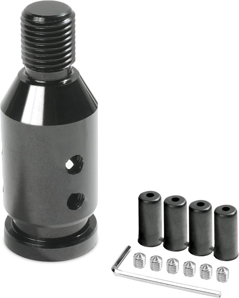 YAKEFLY Universal Gear Shift Connector, Aluminum Automatic Shifter Adapter, Non-Threaded Manual Gear M12x1.25 (Black)...