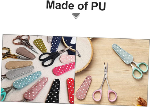3pcs Scissors Case Embroidery Tools Embroidery Scissors Leather Cosmetic Tool Professional Shear Cases Scissors Protector for Home Pu Cover for Sc...