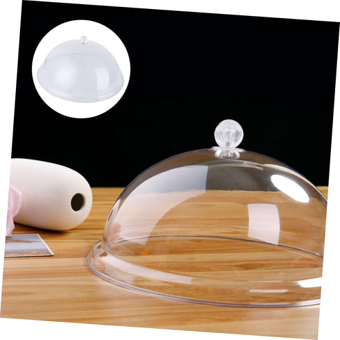 Cabilock Acrylic Food Cover 8 Inches Round Cake Dome Cover Bell Jar Acrylic Display Dome Cloche Clear Food Snack Display Cover for Cake Dessert Su...