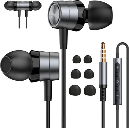 ENVEL Wired-Earbuds in-Ear-Headphones-with-Microphone, Earphones with HiFi Stereo Noise Isolation Wired Earphone, Lightweight, S/M/L Ear Bud Tips,...