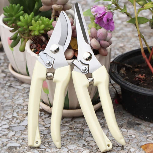 BUGUI Garden Pruning Shears Set - 2 Pack, 1 Bypass Pruner+1 Straight Blade Scissors, Sharp Garden Shears for Cutting Flowers, Trimming Plants, Bon...