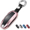 QBUC for Tesla Key Fob Cover with Keychain Compatible with Tesla Model S/3/Y Keyless Protection Case Smart Remote Accessory (Pink)...