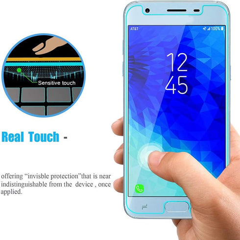 [2 Pack Tempered Glass Screen Protector Frontier Protective Protector for Samsung Galaxy J3 2018 SM-j337a SM-j337...