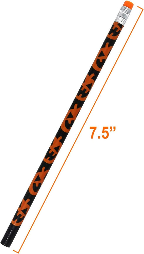 GiftExpress 48-Pack Halloween Pumpkin Pencils with Eraser, Halloween Treats for Kids, Classroom Prize, School Stationery, Halloween Décor, Jack O ...