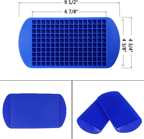 LeeYean Silicone Mini Ice Cube Trays 2 Pack, 160 Small Ice Cube Molds Easy Release Crushed Ice Cube for Chilling Whiskey Cocktail, BPA Free Flexib...