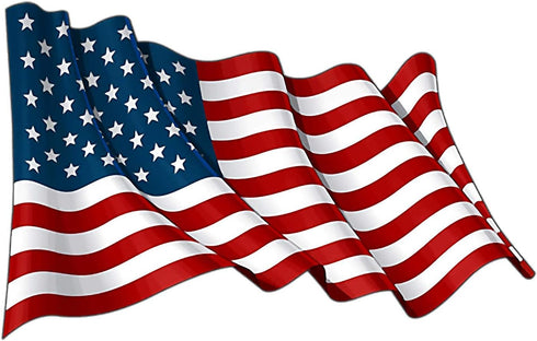 Rogue River Tactical USA Flag Sticker Bumper Sticker Car Decal Gift Patriotic American Wavy United States (5x3 Inch)...