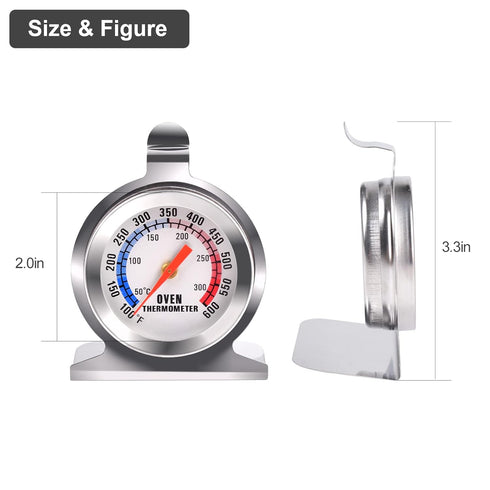 Stainless Steel Oven Thermometer for Electric/Gas Oven, Kitchen Cooking Grill Smoker Thermometer(50-300°C/100-600°F) (1)...