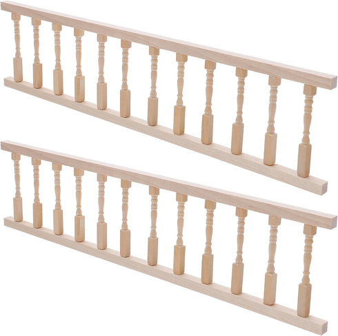 Veemoon 2pcs House Railing Furniture Props Decoration Fence Wooden Armrest Mini Decors/Doll Miniature for Role- Play Model: Handrails Small Dollho...