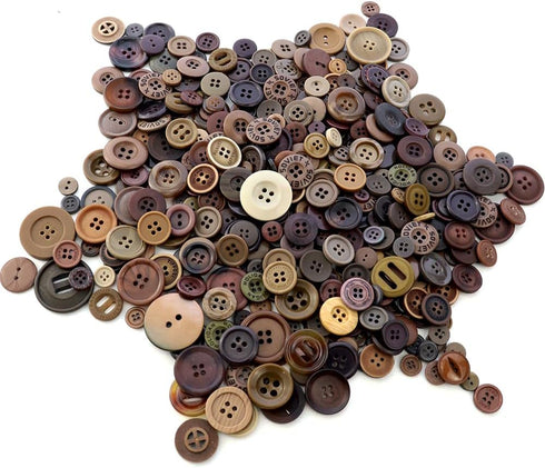 600 Pcs Resin Sewing Buttons Brown Button Assorted Sizes Assortment Buttons Brown Round Craft Mixed Brown Buttons for Sewing DIY Crafts Manual But...