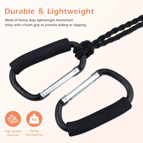 JIALEEY Grocery Bag Shopping Bag Holder Handle Carrier Tool Multi Purpose Snap Hook Stroller Hook Set Organizer Accessories with Soft Foam Grip fo...