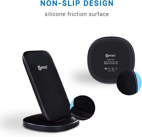 Contixo W3 Fast Wireless Charger Charging Stand Station | Qi Compatible Enabled Smartphones Phones Such as iPhone 8/8 Plus/X/XS/XS Max/XR/S9/S9 Pl...