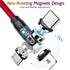 540° Rotating Magnetic Charging Cable (Red 4-Pack 3/3/6/6ft) 3 in 1 USB C Magnetic Phone Charger Cable 2.4A Fast Charge Cord for iPhone Samsung Mo...