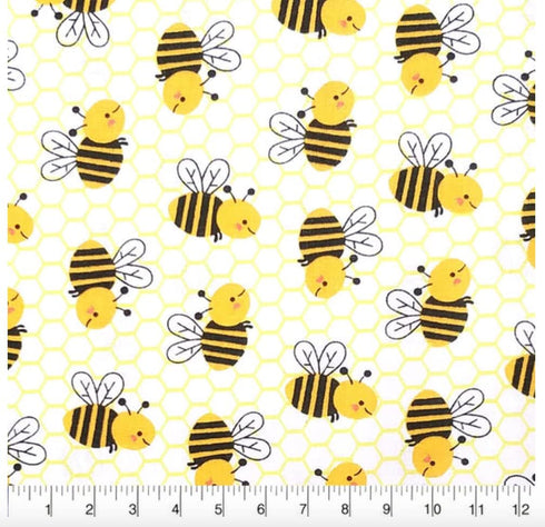 Bumble Bee Novelty Cotton Precut Fabric - One Yard...